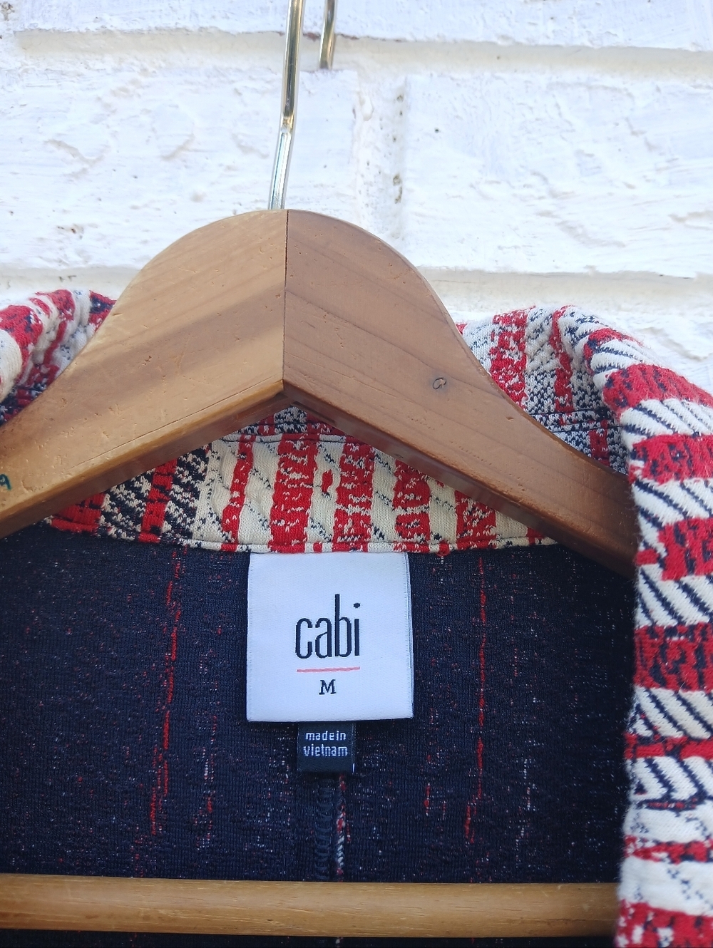 Cabi Red Patchwork Blazer Nautical Size Medium - Picture 3 of 10